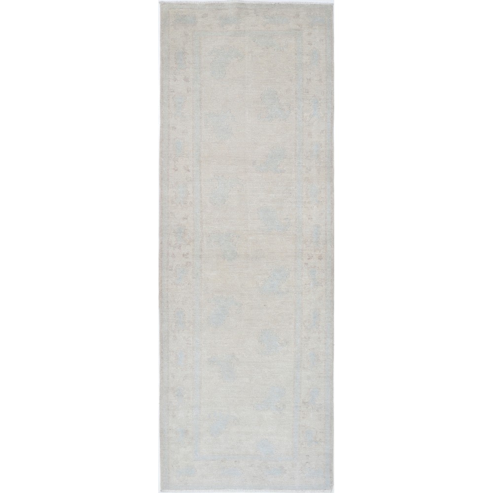 Handknotted Wool Runner Rug | Beige Corridor Runner | Stair Runner Rug | Kitchen Runner Rug
