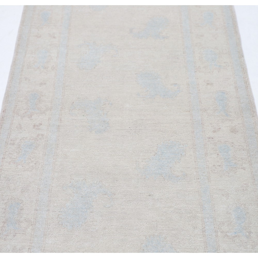 Handknotted Wool Runner Rug | Beige Corridor Runner | Stair Runner Rug | Kitchen Runner Rug