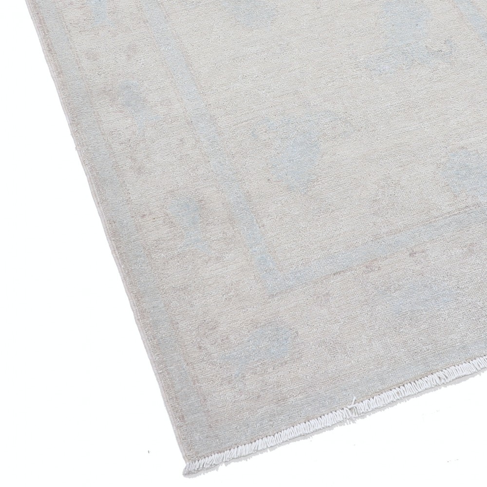 Handknotted Wool Runner Rug | Beige Corridor Runner | Stair Runner Rug | Kitchen Runner Rug