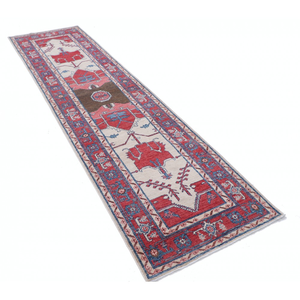 Traditional Hand-Knotted Wool Runner Rug | Hallway, Kitchen, Corridor and Entryway Rug Traditional Hand-Knotted Wool Runner Rug | Hallway, Kitchen, Corridor and Entryway Rug