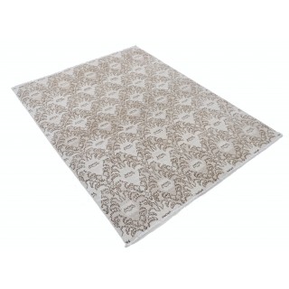 Hand Knotted Beige and Brown Area Rug | Ornamental Pattern Accent Rug | 100% Wool Hand Knotted Beige and Brown Area Rug | Ornamental Pattern Accent Rug | 100% Wool