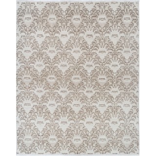 Hand Knotted Beige and Brown Area Rug | Ornamental Pattern Accent Rug | 100% Wool
