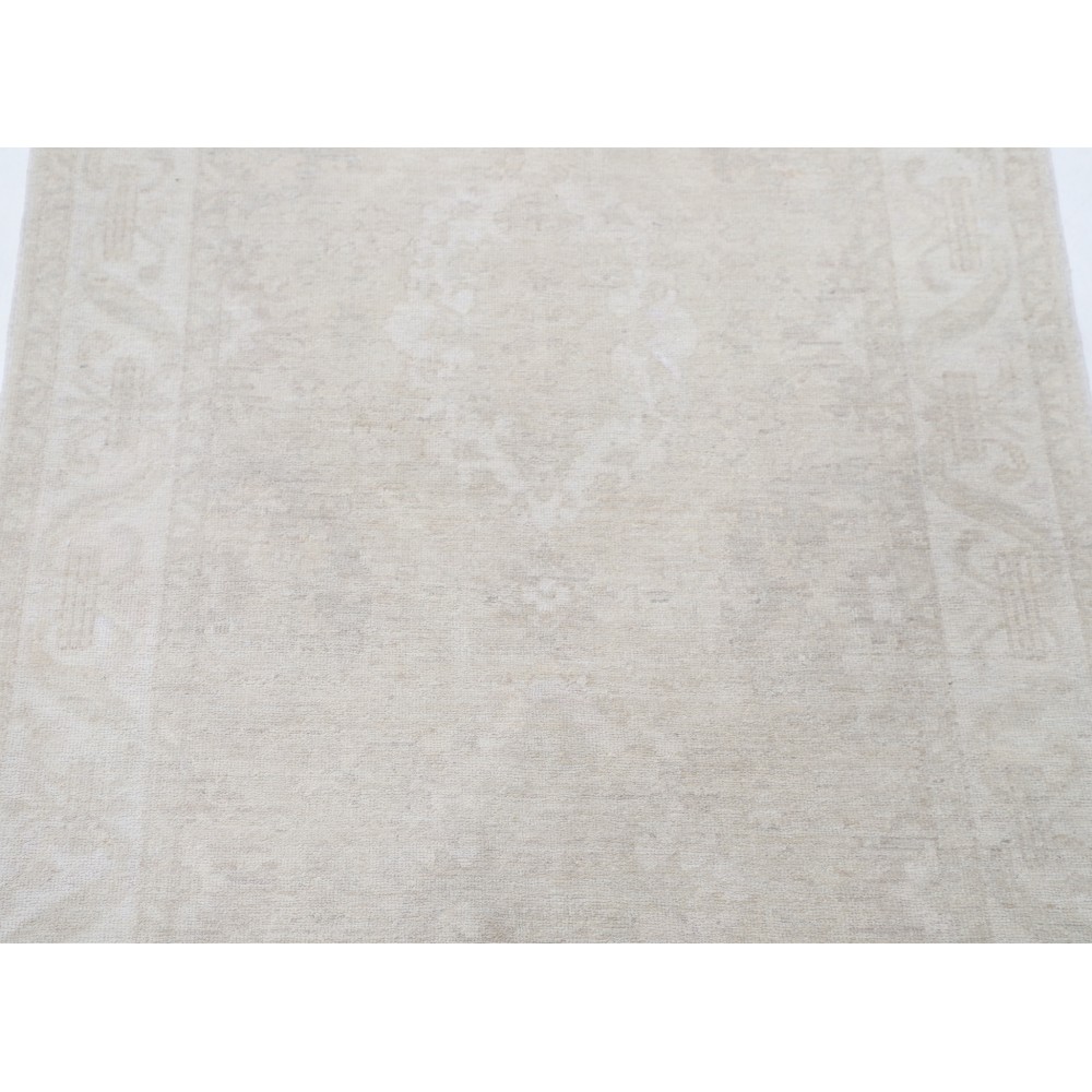 Hand Knotted Oushak Rug | Beige Turkish Accent Rug with All-Over Floral Design | 100% Wool Hand Knotted Oushak Rug | Beige Turkish Accent Rug with All-Over Floral Design | 100% Wool