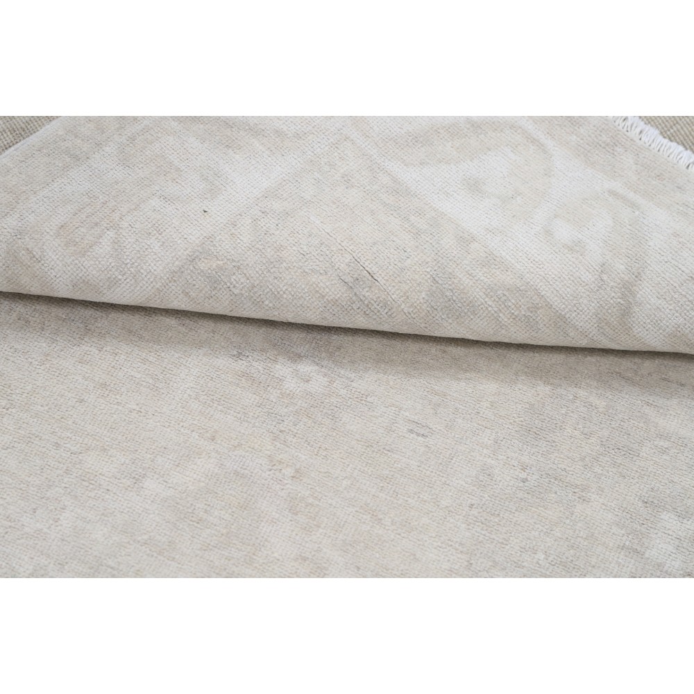 Hand Knotted Oushak Rug | Beige Turkish Accent Rug with All-Over Floral Design | 100% Wool Hand Knotted Oushak Rug | Beige Turkish Accent Rug with All-Over Floral Design | 100% Wool