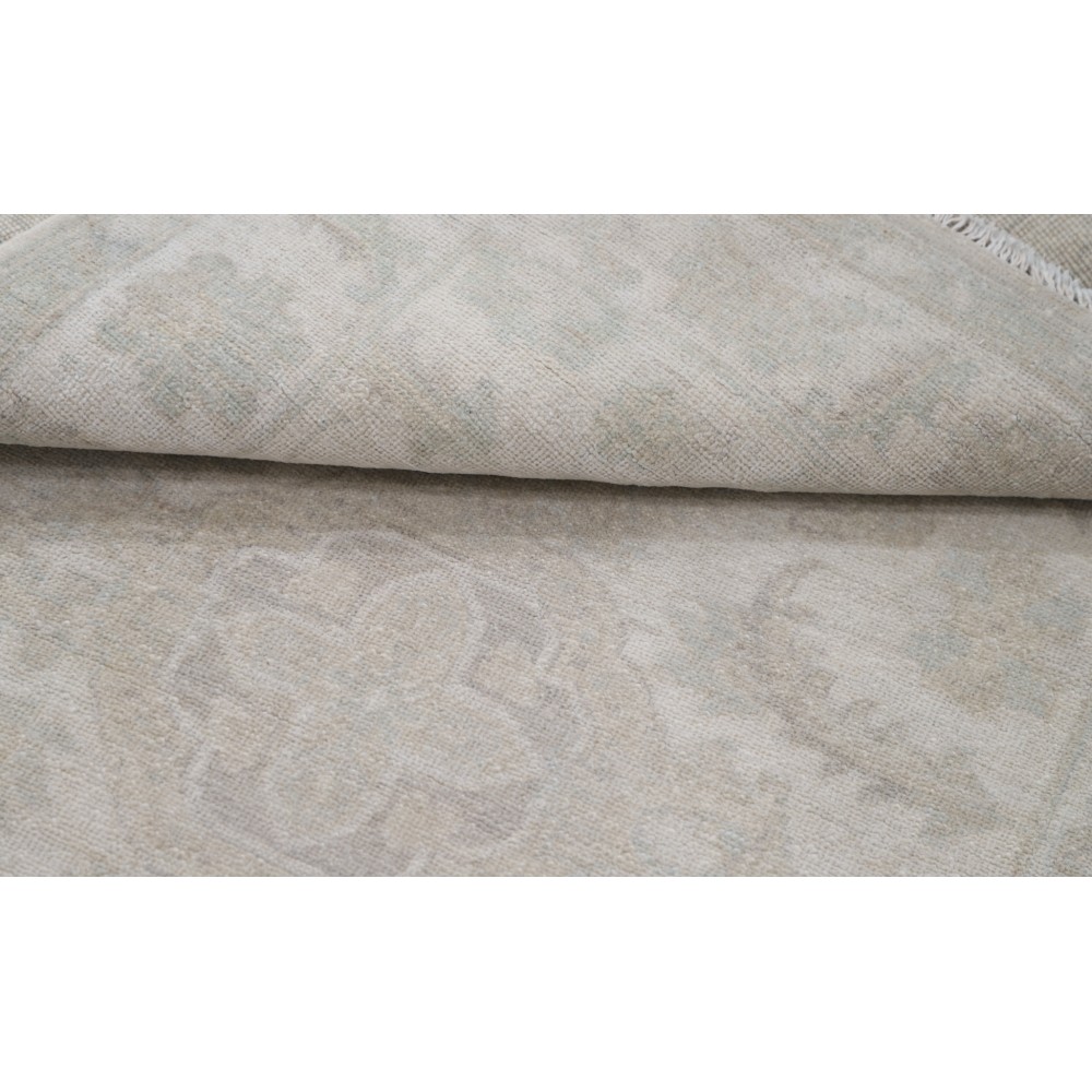 Hand Knotted Small Turkish Wool Rug | Beige Accent Rug with Floral Design Hand Knotted Small Turkish Wool Rug | Beige Accent Rug with Floral Design