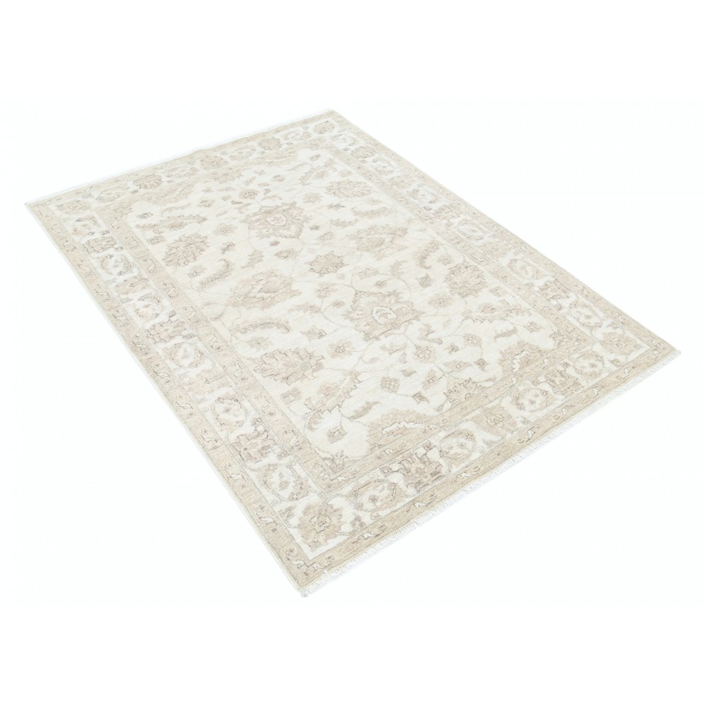 Beige Turkish Area Rug with All-Over Floral Design | Hand Knotted Accent Rug | 100% Wool Beige Turkish Area Rug with All-Over Floral Design | Hand Knotted Accent Rug | 100% Wool