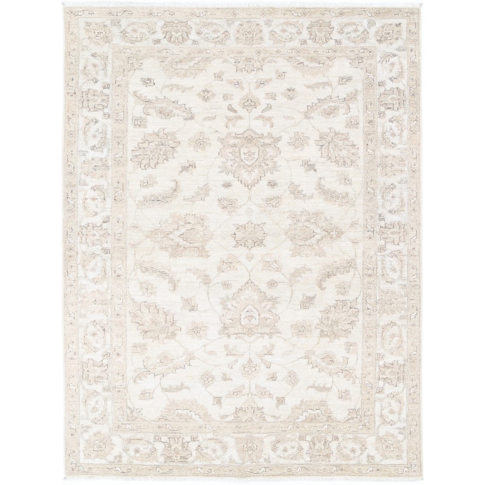 Beige Turkish Area Rug with All-Over Floral Design | Hand Knotted Accent Rug | 100% Wool Beige Turkish Area Rug with All-Over Floral Design | Hand Knotted Accent Rug | 100% Wool