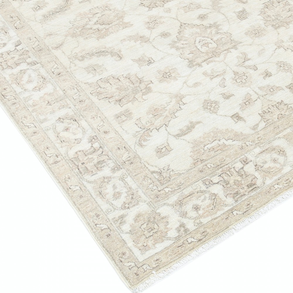 Beige Turkish Area Rug with All-Over Floral Design | Hand Knotted Accent Rug | 100% Wool Beige Turkish Area Rug with All-Over Floral Design | Hand Knotted Accent Rug | 100% Wool