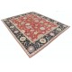 Hand Knotted Red, Navy Blue, Beige Wool Rug | Traditional Floral Oushak Style Carpet Hand Knotted Red, Navy Blue, Beige Wool Rug | Traditional Floral Oushak Style Carpet