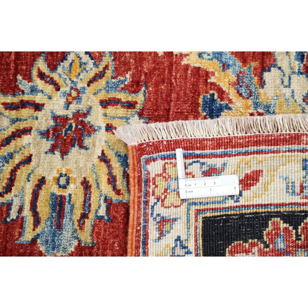Hand Knotted Red, Navy Blue, Beige Wool Rug | Traditional Floral Oushak Style Carpet Hand Knotted Red, Navy Blue, Beige Wool Rug | Traditional Floral Oushak Style Carpet