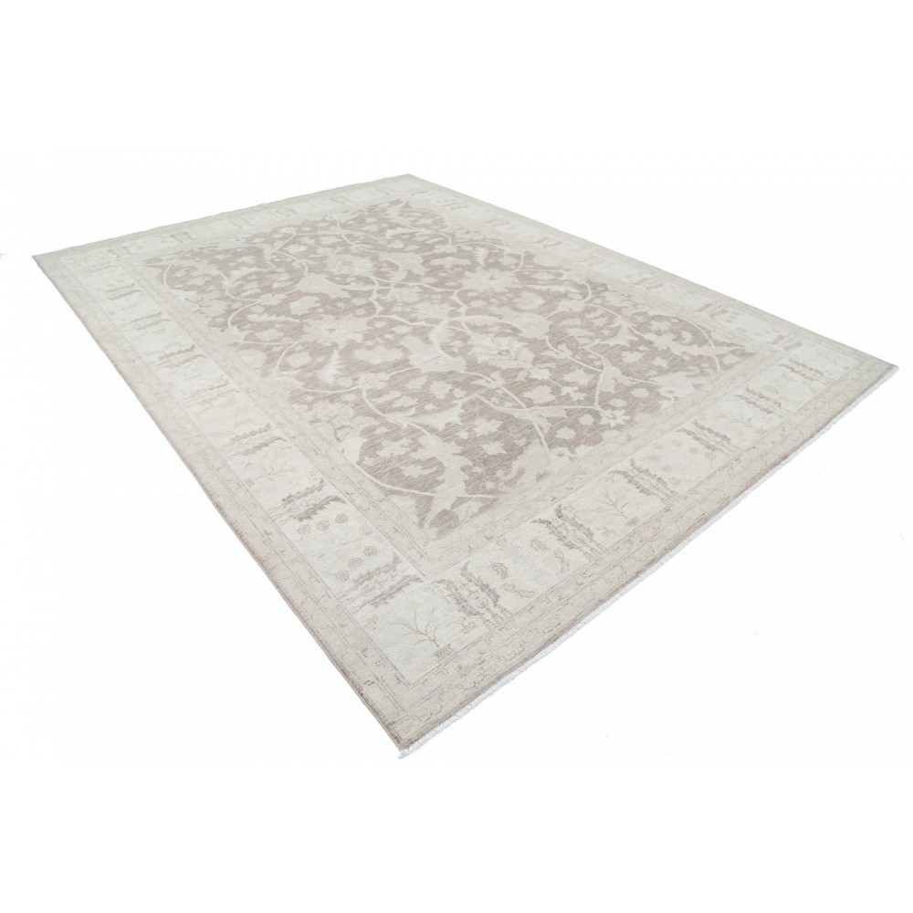 Hand Knotted Ivory, Gray Wool Area Rug | Turkish Oushak Style Carpet Hand Knotted Ivory, Gray Wool Area Rug | Turkish Oushak Style Carpet
