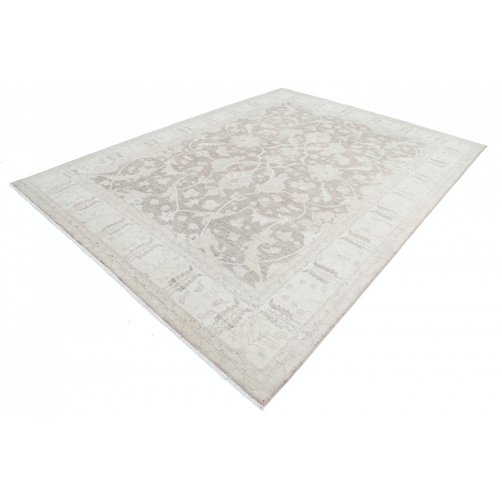 Hand Knotted Ivory, Gray Wool Area Rug | Turkish Oushak Style Carpet Hand Knotted Ivory, Gray Wool Area Rug | Turkish Oushak Style Carpet