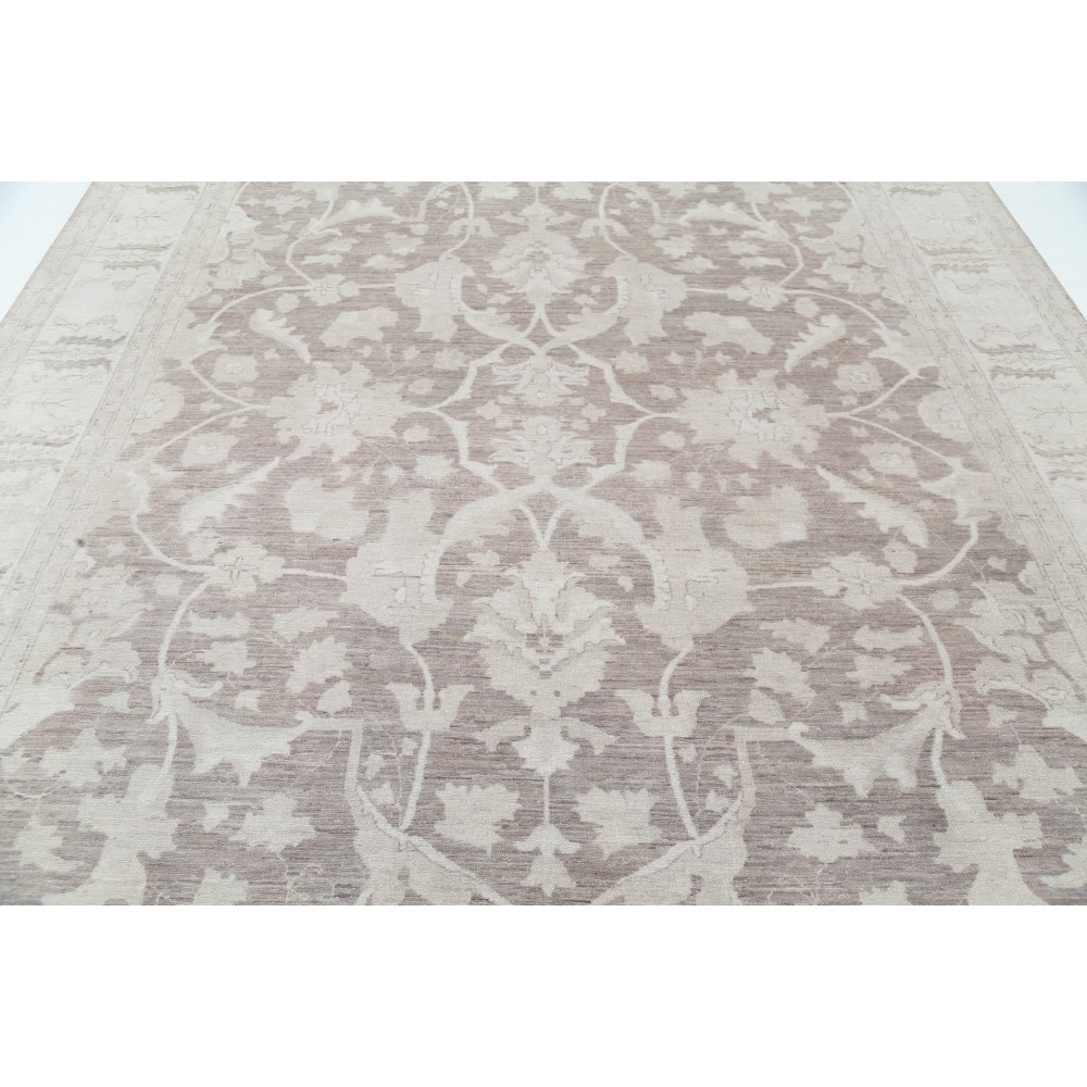 Hand Knotted Ivory, Gray Wool Area Rug | Turkish Oushak Style Carpet Hand Knotted Ivory, Gray Wool Area Rug | Turkish Oushak Style Carpet