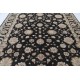 Hand Knotted Wool Area Rug with Black Field and Ivory Border | Floral Oushak Carpet Hand Knotted Wool Area Rug with Black Field and Ivory Border | Floral Oushak Carpet