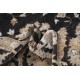 Hand Knotted Wool Area Rug with Black Field and Ivory Border | Floral Oushak Carpet Hand Knotted Wool Area Rug with Black Field and Ivory Border | Floral Oushak Carpet