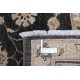 Hand Knotted Wool Area Rug with Black Field and Ivory Border | Floral Oushak Carpet Hand Knotted Wool Area Rug with Black Field and Ivory Border | Floral Oushak Carpet