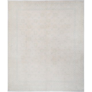Traditional Hand Knotted Light Blue, Beige Oversize Wool Area Rug | Living Room Carpet
