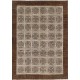 Hand Knotted Brown and Beige Wool Area Rug | Geometric Square Motif Design Carpet Hand Knotted Brown and Beige Wool Area Rug | Geometric Square Motif Design Carpet