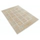 Hand Knotted Beige, Soft Gold Wool Area Rug | Geometric Panel Small Rug Hand Knotted Beige, Soft Gold Wool Area Rug | Geometric Panel Small Rug