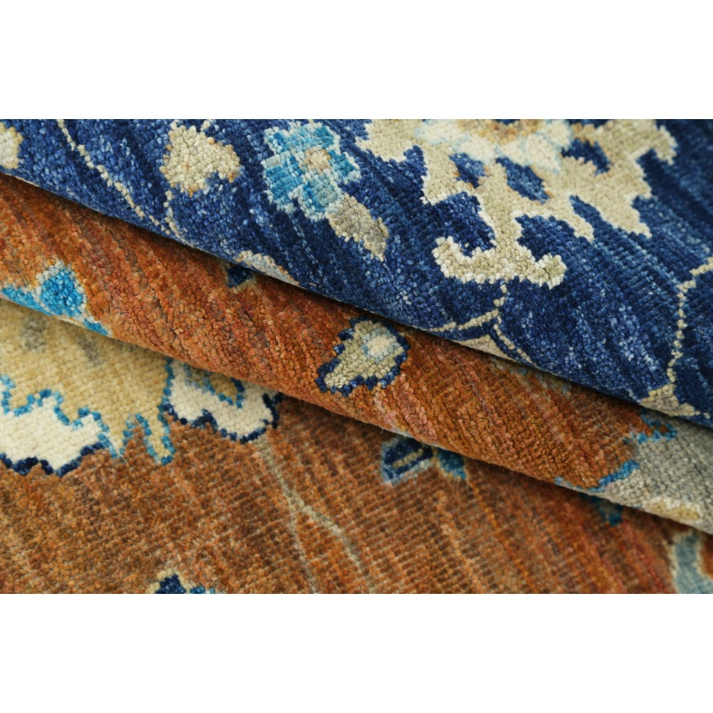 Hand Knotted Large Area Rug for Living Room Decor | 100% Wool Floral Design Carpet