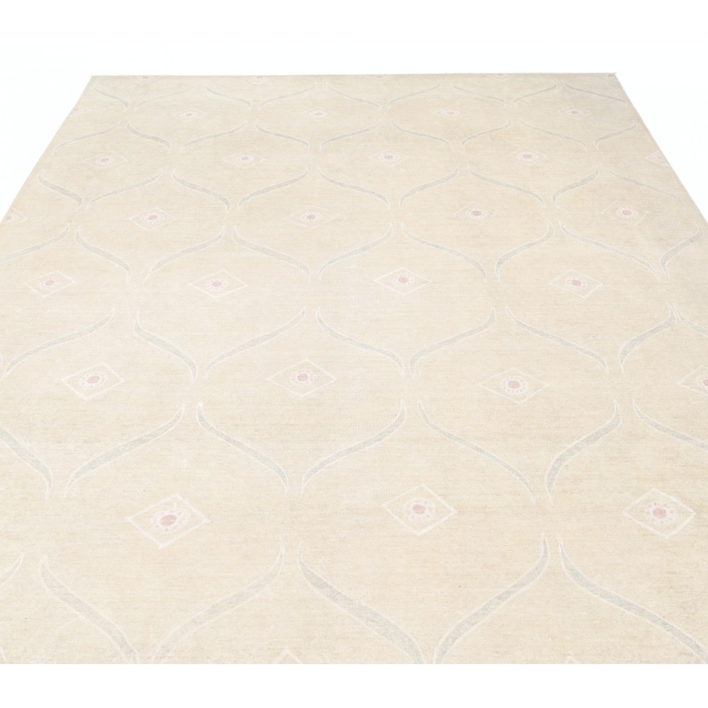 Hand Knotted Geometric Rug, Beige Wool Area Rug, Neutral Pattern Carpet Hand Knotted Geometric Rug, Beige Wool Area Rug, Neutral Pattern Carpet