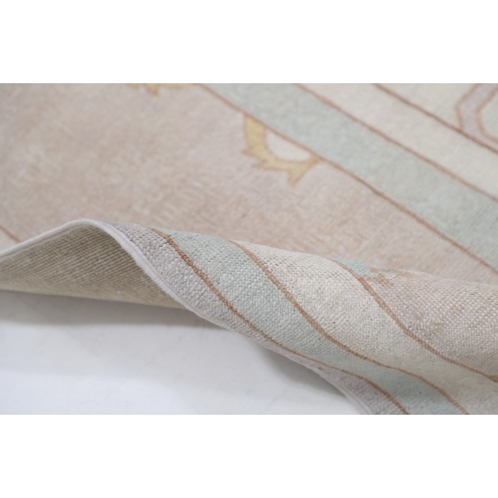 Hand Knotted Beige, Light Blue, Taupe Wool Rug | Geometric Trellis Pattern Carpet Hand Knotted Beige, Light Blue, Taupe Wool Rug | Geometric Trellis Pattern Carpet