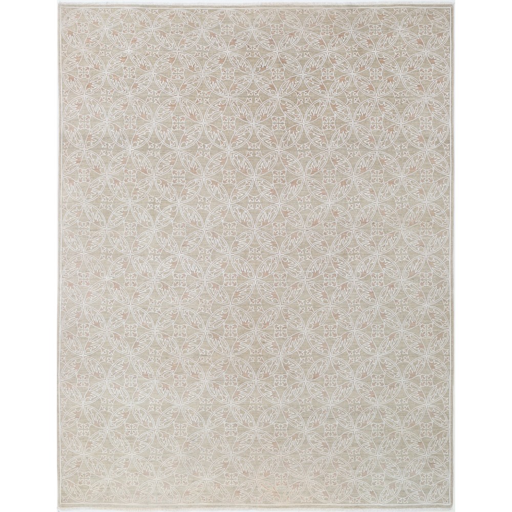 Hand Knotted Beige, Ivory Wool Area Rug | Turkish Trellis Design Carpet Hand Knotted Beige, Ivory Wool Area Rug | Turkish Trellis Design Carpet