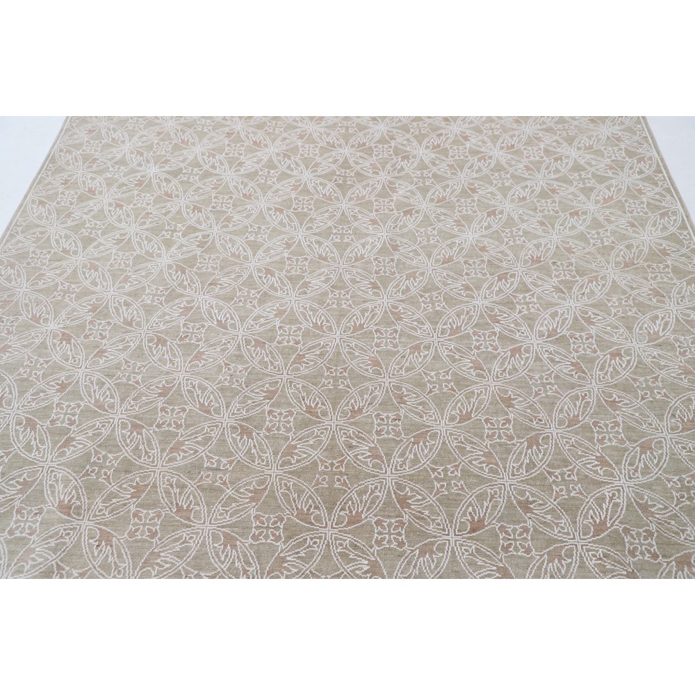 Hand Knotted Beige, Ivory Wool Area Rug | Turkish Trellis Design Carpet Hand Knotted Beige, Ivory Wool Area Rug | Turkish Trellis Design Carpet