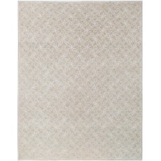 Hand Knotted Beige, Ivory Wool Area Rug | Turkish Trellis Design Carpet