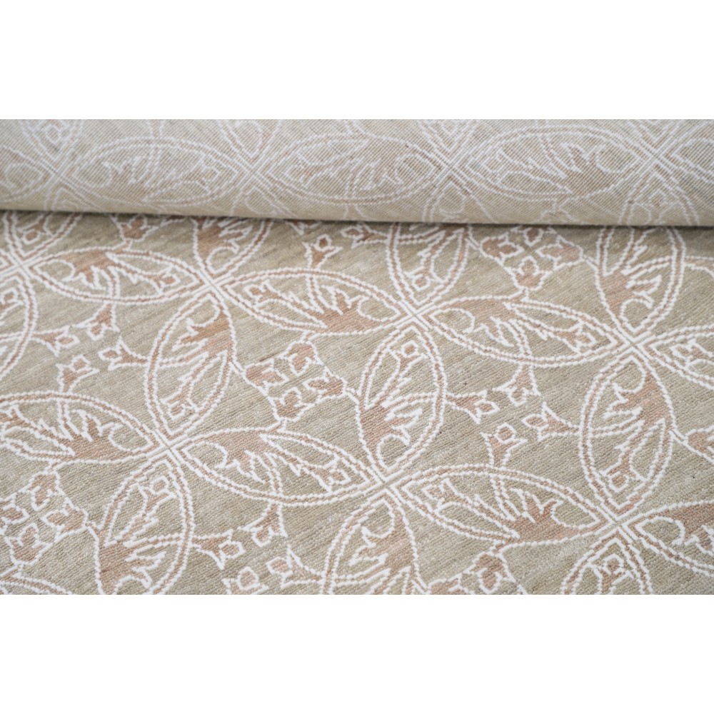 Hand Knotted Beige, Ivory Wool Area Rug | Turkish Trellis Design Carpet Hand Knotted Beige, Ivory Wool Area Rug | Turkish Trellis Design Carpet
