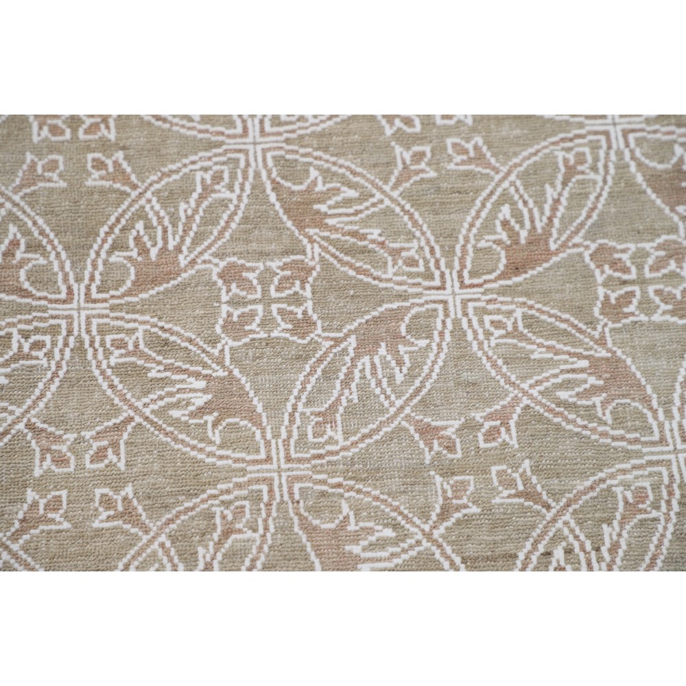 Hand Knotted Beige, Ivory Wool Area Rug | Turkish Trellis Design Carpet Hand Knotted Beige, Ivory Wool Area Rug | Turkish Trellis Design Carpet