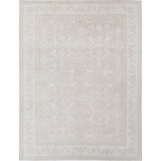 Hand Knotted Beige, Blush Wool Area Rug | Turkish Geometric Design Carpet