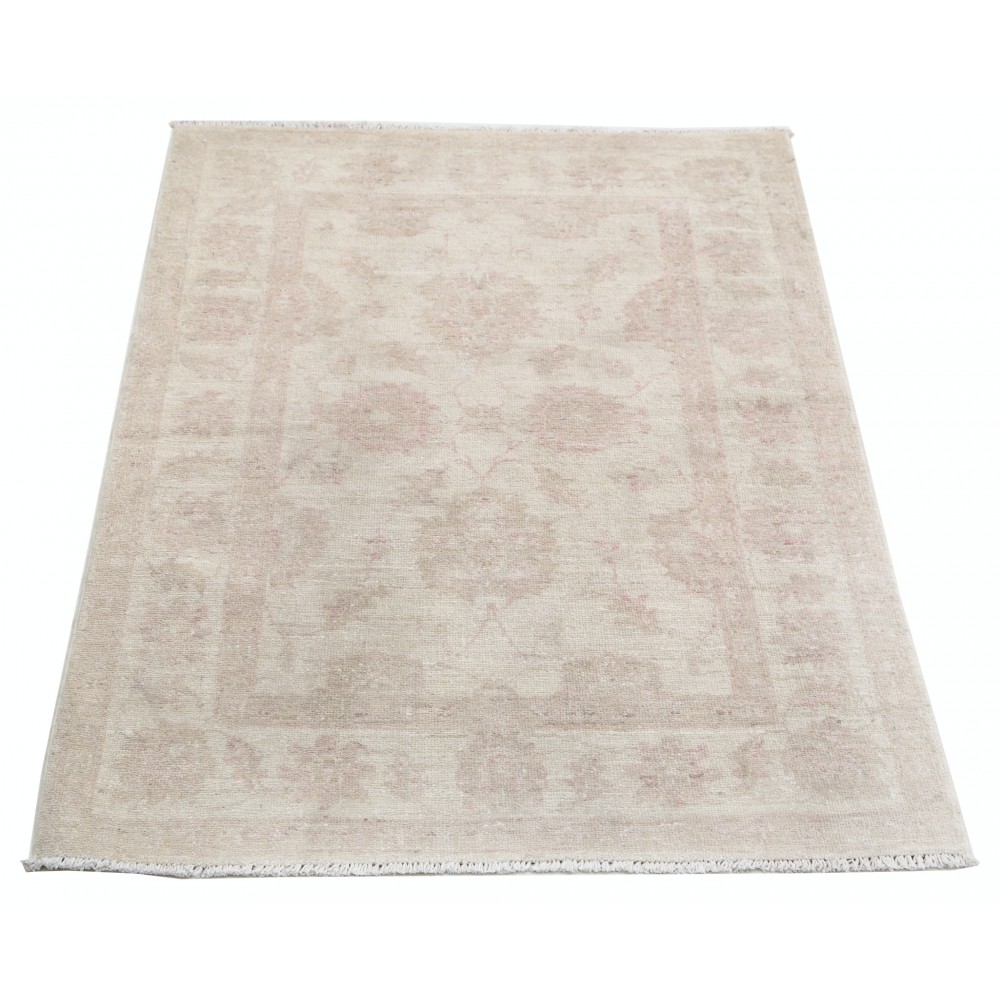 Hand Knotted Beige Turkish Wool Accent Rug with All-Over Floral Design Hand Knotted Beige Turkish Wool Accent Rug with All-Over Floral Design