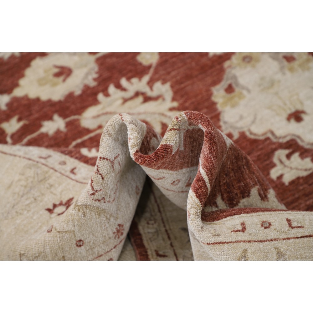 Hand Knotted Floral Area Rug with Red Field and Beige Border | Turkish Wool Carpet for Home Decor Hand Knotted Floral Area Rug with Red Field and Beige Border | Turkish Wool Carpet for Home Decor