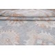 Handknotted Oushak Rug, Light Blue and Ivory Wool Carpet with Soft Peach Geometric Motifs, Vintage Style Rug for Living Room Handknotted Oushak Rug, Light Blue and Ivory Wool Carpet with Soft Peach Geometric Motifs, Vintage Style Rug for Living Room