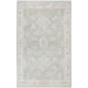 Hand Knotted Beige, Light Blue Oushak Accent Rug with Floral Design | 100% Wool Hand Knotted Beige, Light Blue Oushak Accent Rug with Floral Design | 100% Wool