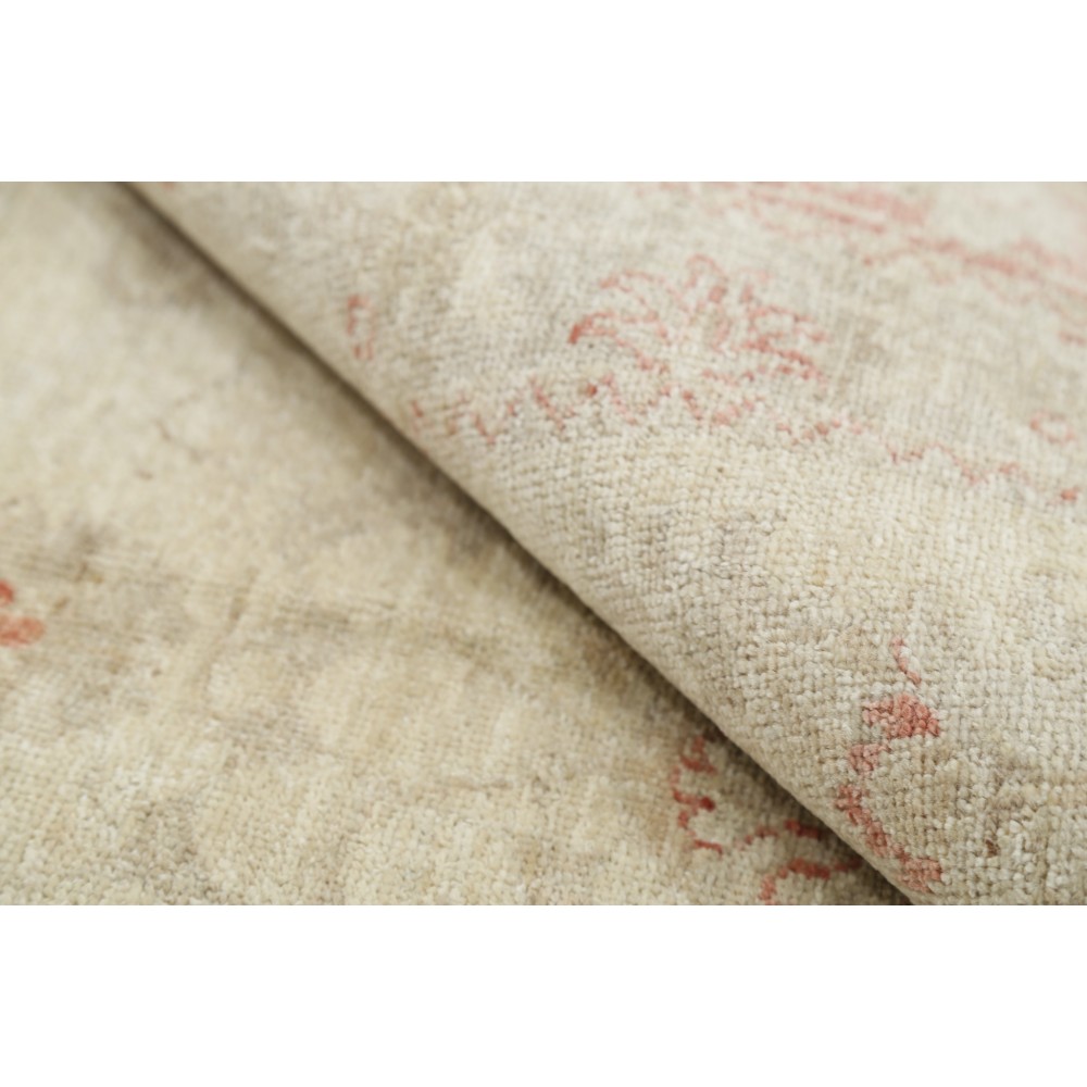 Hand Knotted Floral Area Rug with Red Field and Ivory Border | Turkish Oushak Wool Carpet Hand Knotted Floral Area Rug with Red Field and Ivory Border | Turkish Oushak Wool Carpet