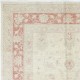Hand Knotted Floral Area Rug with Red Field and Ivory Border | Turkish Oushak Wool Carpet Hand Knotted Floral Area Rug with Red Field and Ivory Border | Turkish Oushak Wool Carpet