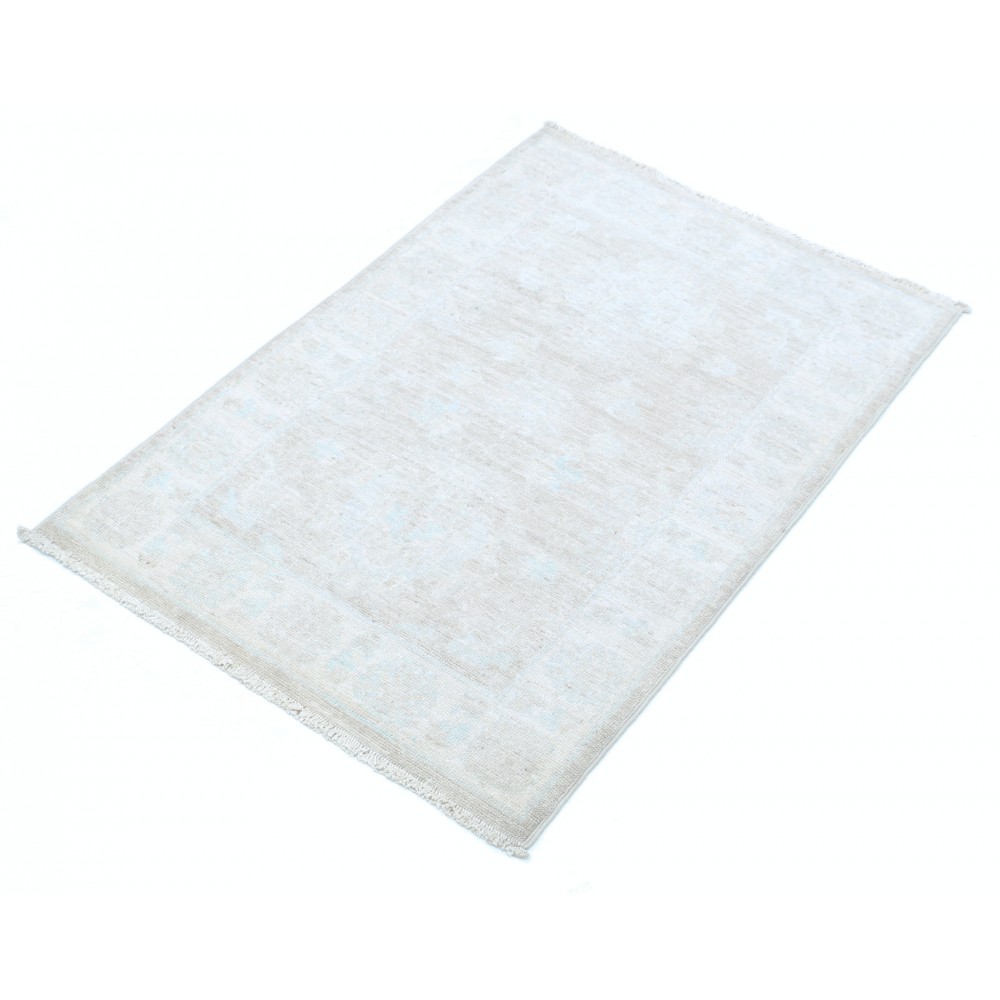 Floral Patterned Oushak Accent Rug | Hand Knotted Turkish Rug in Soft Tones | 100% Wool