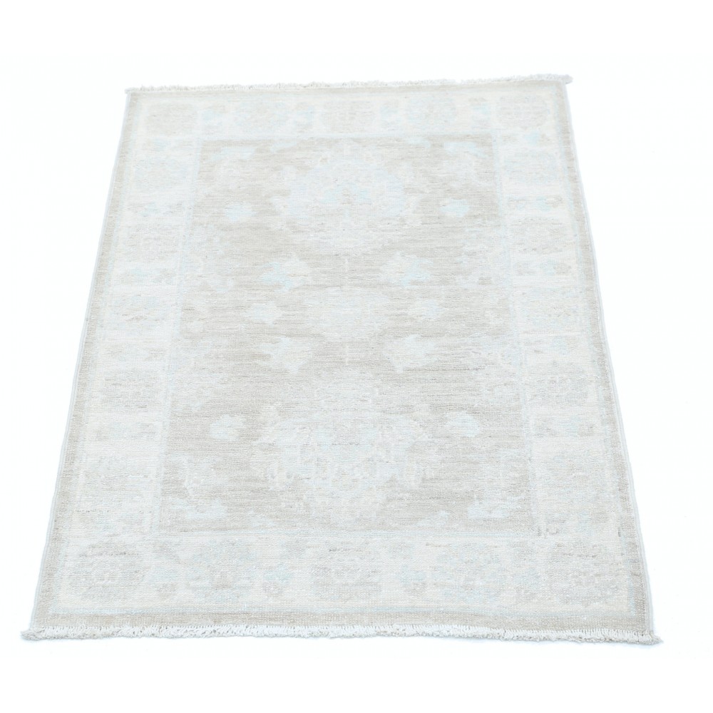 Floral Patterned Oushak Accent Rug | Hand Knotted Turkish Rug in Soft Tones | 100% Wool