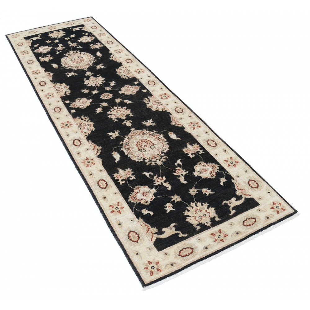Black, Beige Runner Rug for Corridor | Hand Knotted Runner Rug for Hallway | Floral Kitchen Rug Black, Beige Runner Rug for Corridor | Hand Knotted Runner Rug for Hallway | Floral Kitchen Rug