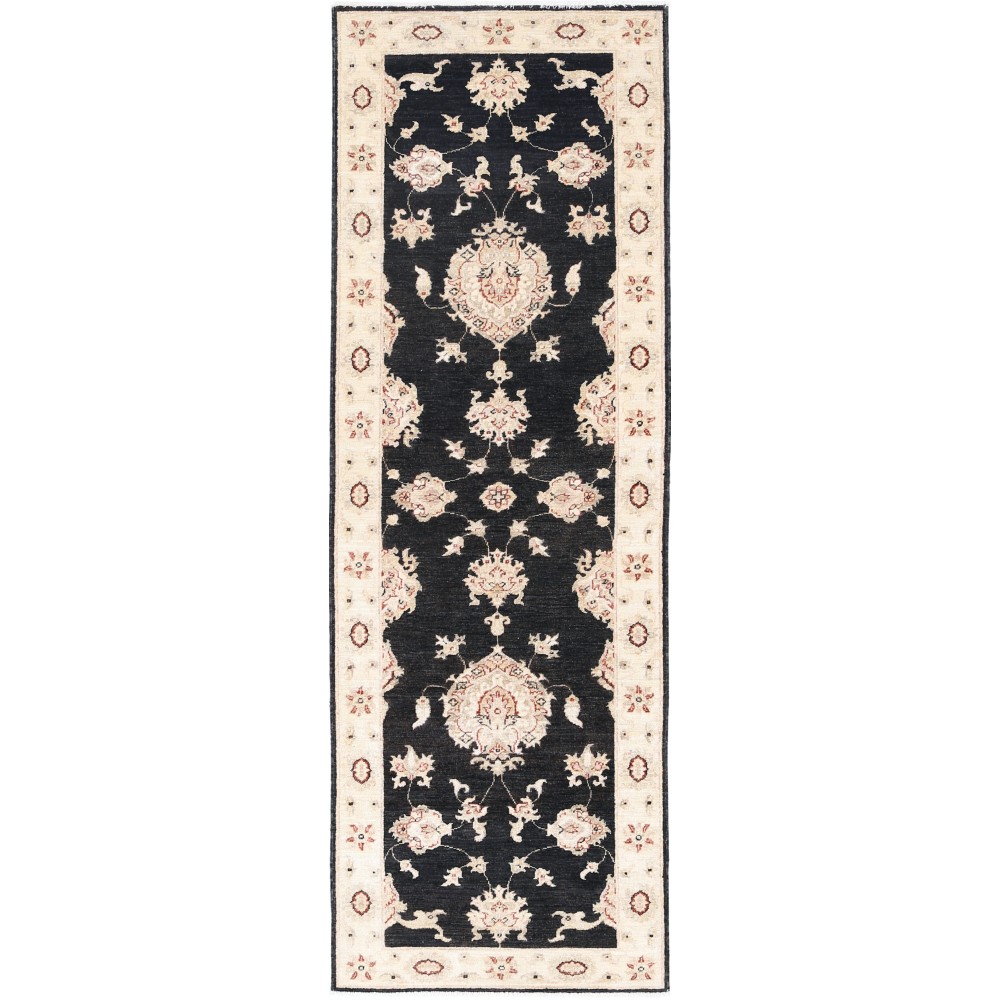 Black, Beige Runner Rug for Corridor | Hand Knotted Runner Rug for Hallway | Floral Kitchen Rug Black, Beige Runner Rug for Corridor | Hand Knotted Runner Rug for Hallway | Floral Kitchen Rug