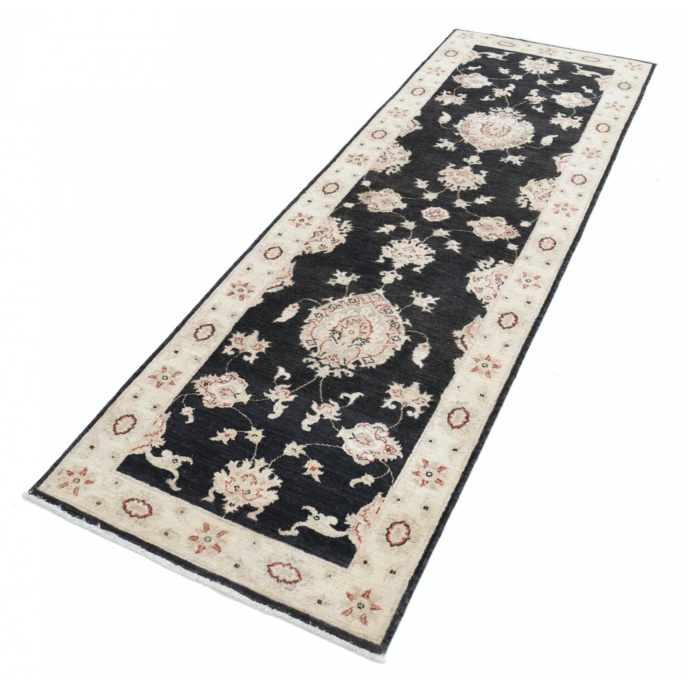 Black, Beige Runner Rug for Corridor | Hand Knotted Runner Rug for Hallway | Floral Kitchen Rug Black, Beige Runner Rug for Corridor | Hand Knotted Runner Rug for Hallway | Floral Kitchen Rug