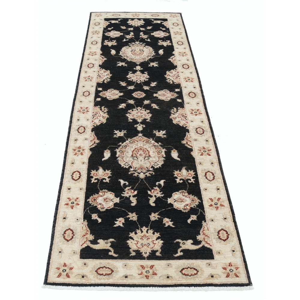 Black, Beige Runner Rug for Corridor | Hand Knotted Runner Rug for Hallway | Floral Kitchen Rug Black, Beige Runner Rug for Corridor | Hand Knotted Runner Rug for Hallway | Floral Kitchen Rug