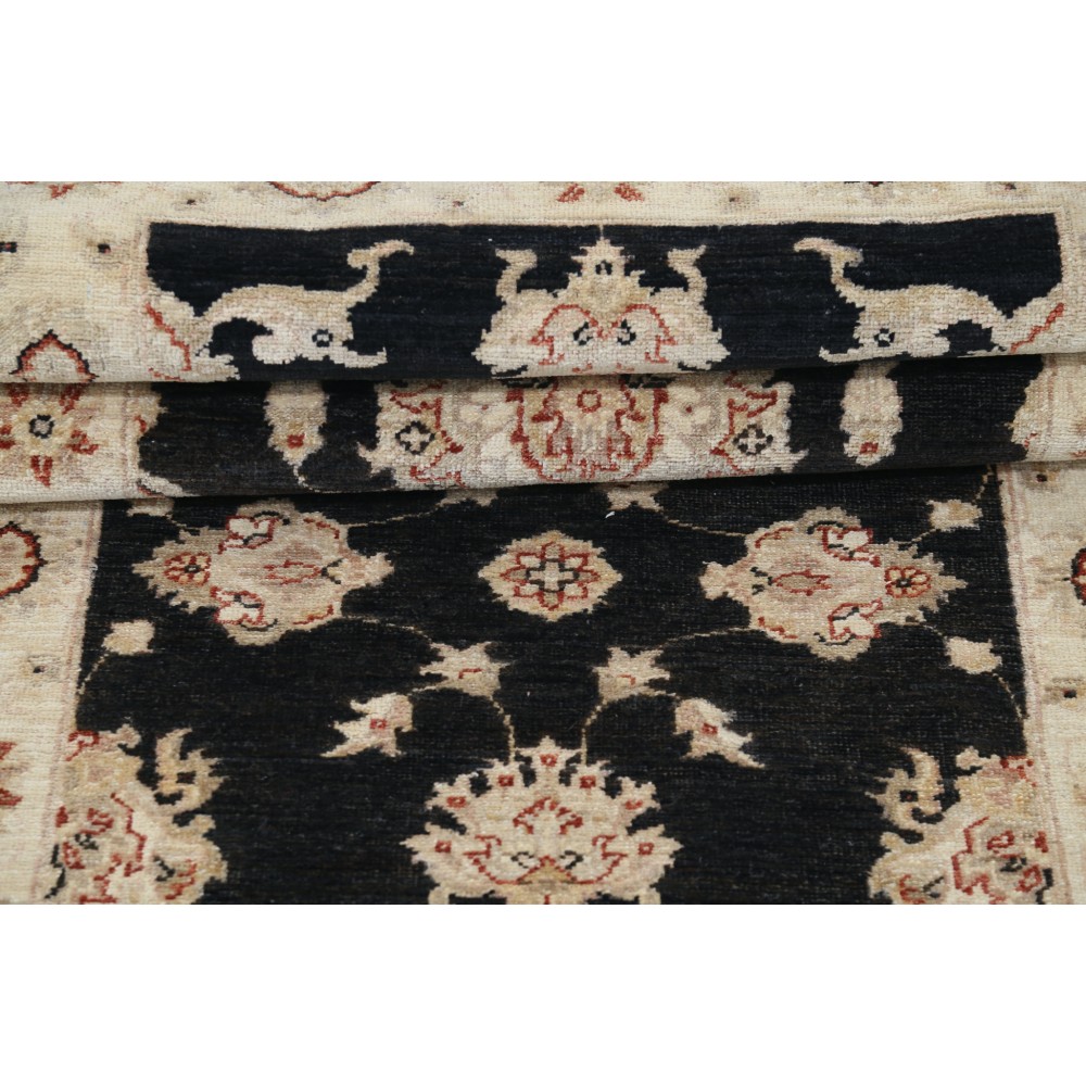 Black, Beige Runner Rug for Corridor | Hand Knotted Runner Rug for Hallway | Floral Kitchen Rug Black, Beige Runner Rug for Corridor | Hand Knotted Runner Rug for Hallway | Floral Kitchen Rug