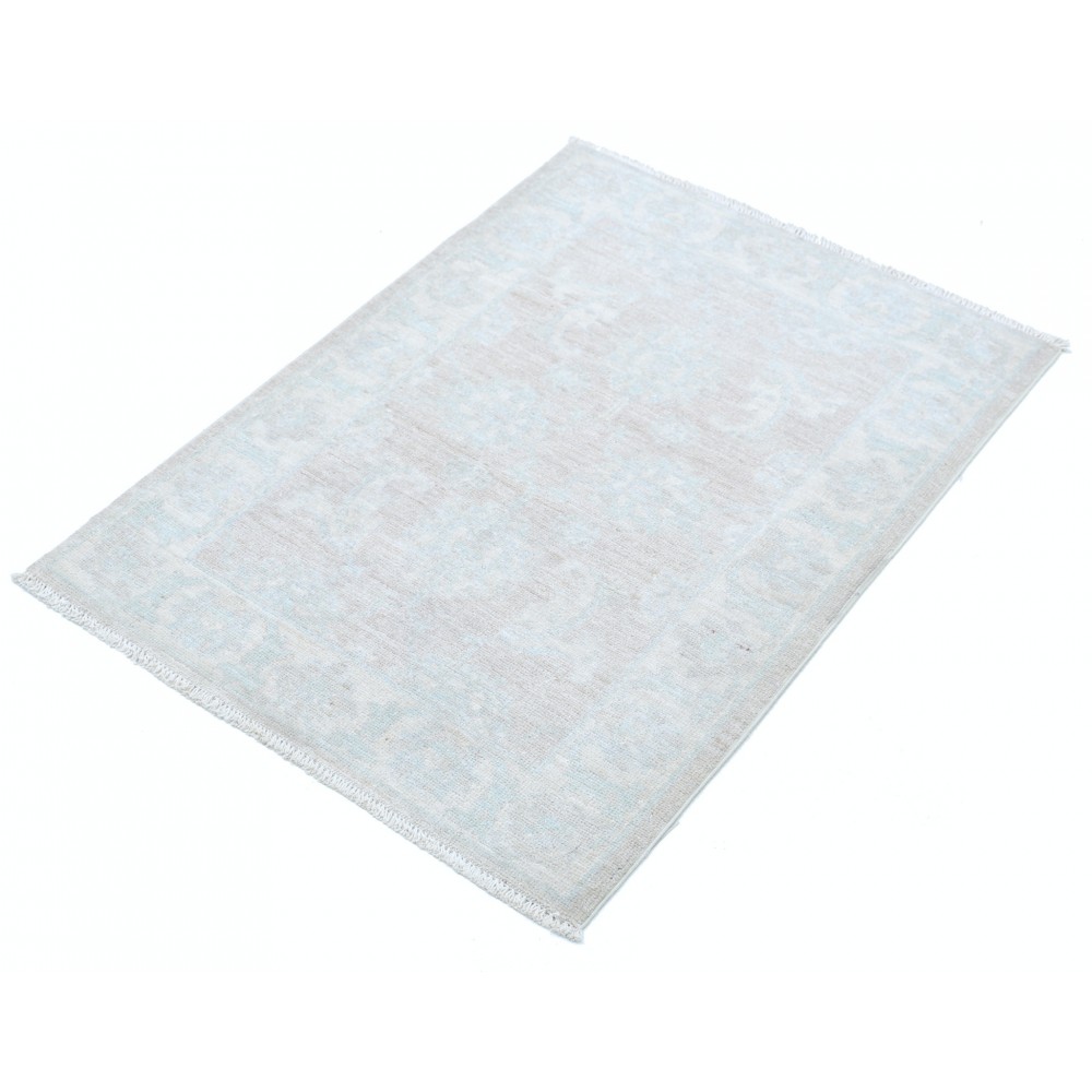 Hand Knotted Beige Wool Oushak Accent Rug with All-Over Floral Design Hand Knotted Beige Wool Oushak Accent Rug with All-Over Floral Design
