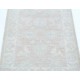 Hand Knotted Beige Wool Oushak Accent Rug with All-Over Floral Design Hand Knotted Beige Wool Oushak Accent Rug with All-Over Floral Design