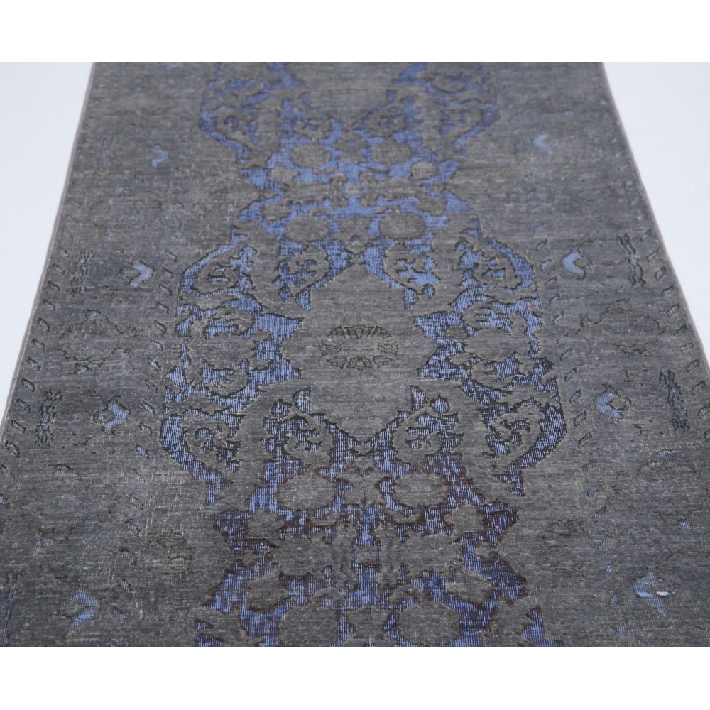 Hand Knotted Hallway Runner Rug for Corridor | Gray, Blue Wool Runner Rug | Kitchen Rug Hand Knotted Hallway Runner Rug for Corridor | Gray, Blue Wool Runner Rug | Kitchen Rug