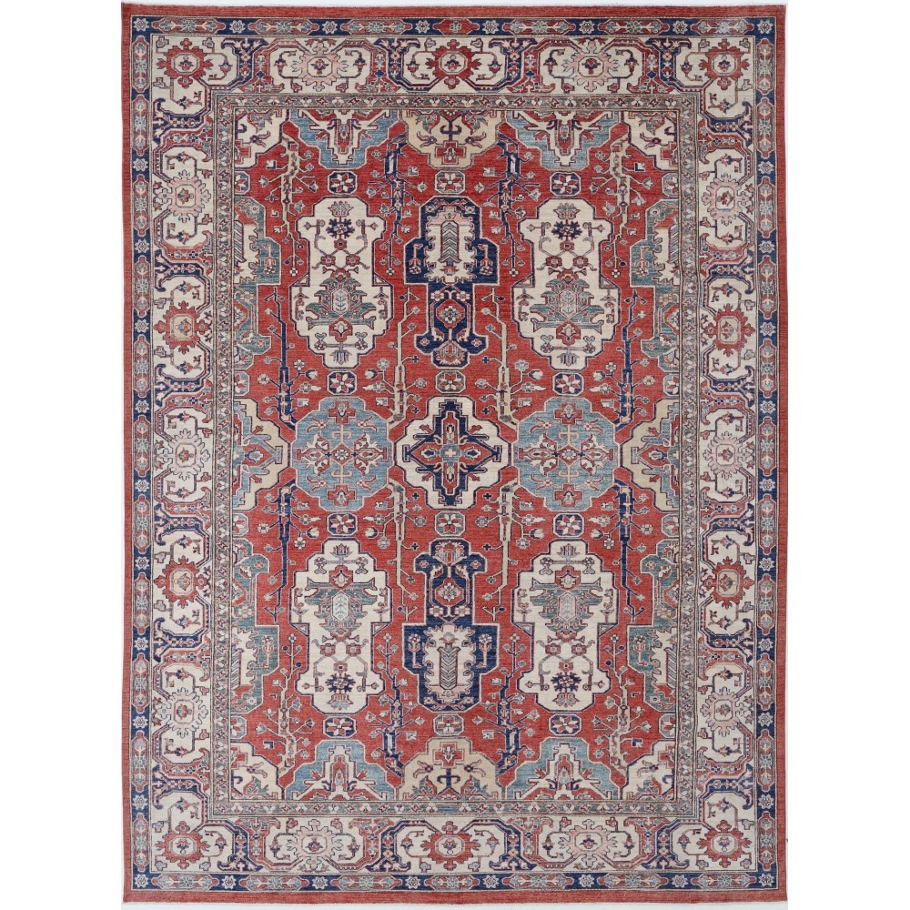 Hand Knotted Tribal Style Red Large Area Rug for Home Decor | 100% Wool Carpet Hand Knotted Tribal Style Red Large Area Rug for Home Decor | 100% Wool Carpet