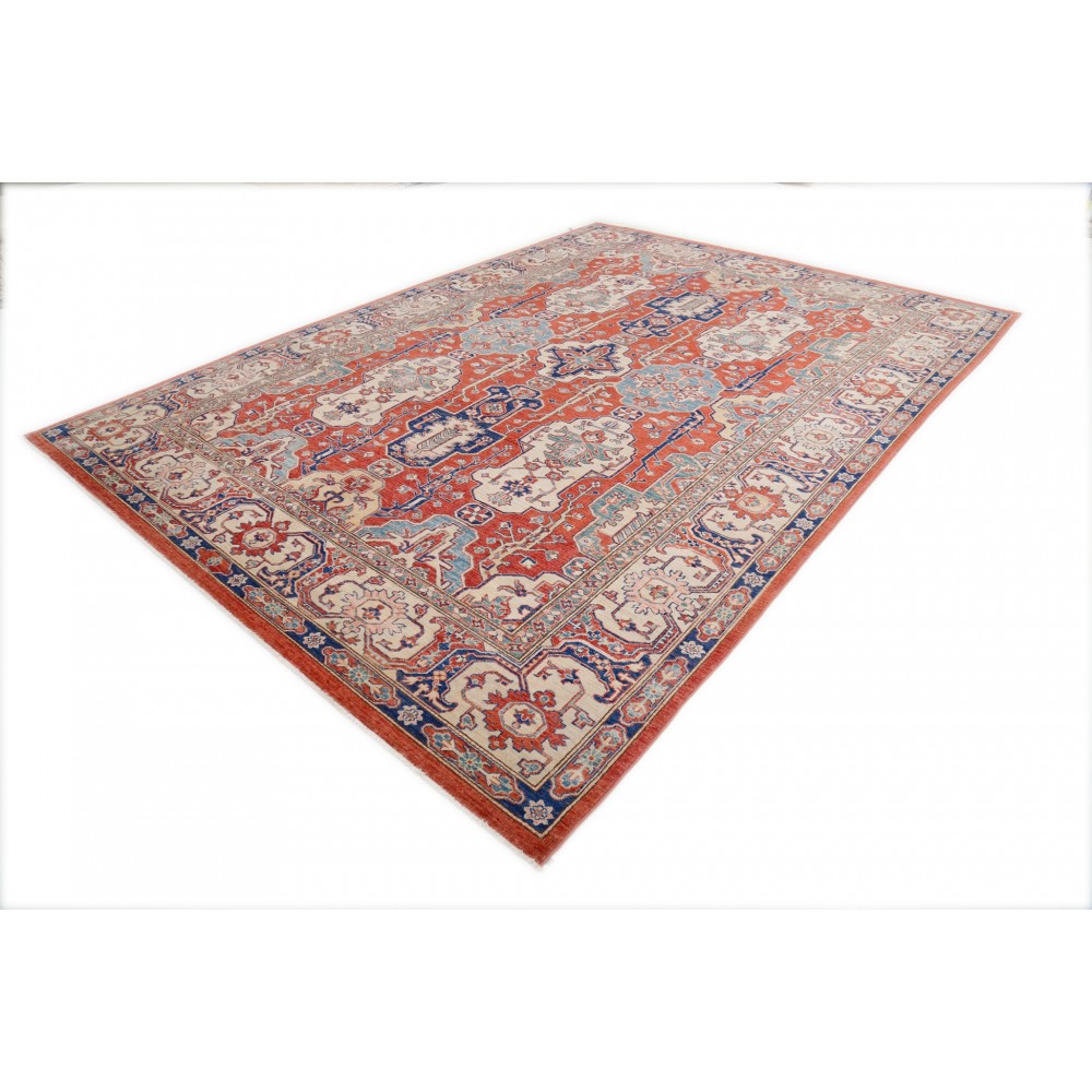 Hand Knotted Tribal Style Red Large Area Rug for Home Decor | 100% Wool Carpet Hand Knotted Tribal Style Red Large Area Rug for Home Decor | 100% Wool Carpet